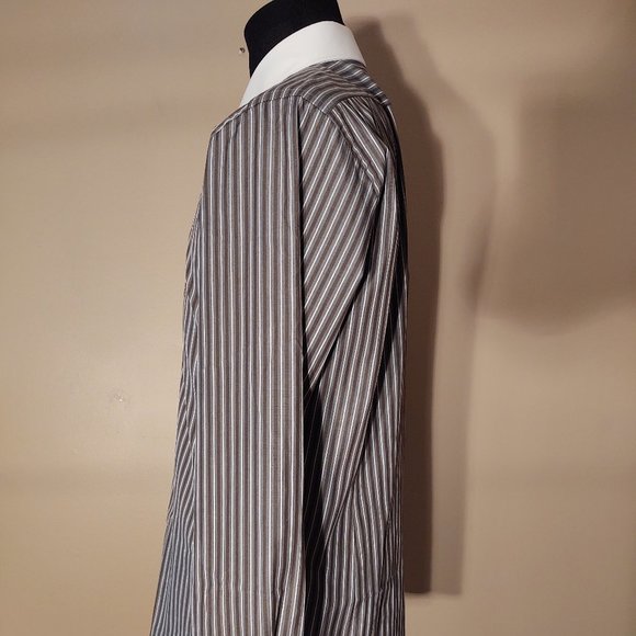 EMILIO GUIDO SLIM FIT MEN LONG SLEEVE STRIPE DRESS SHIRT - SIZE XL (44) - Picture 10 of 11